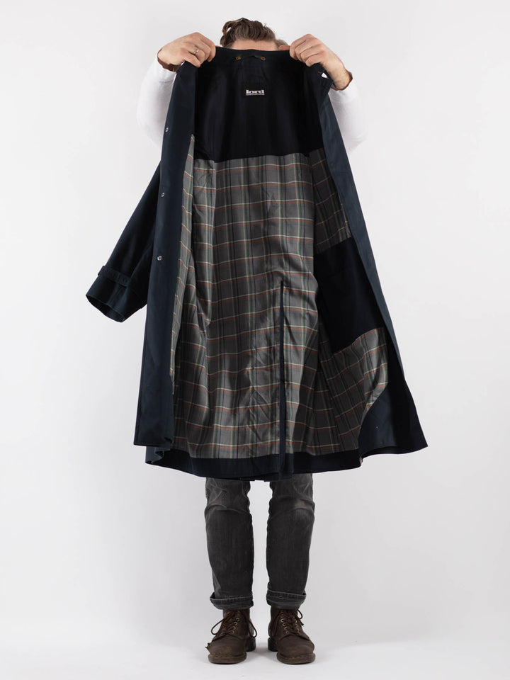 Vintage 70's Men Trench Coat in Blue