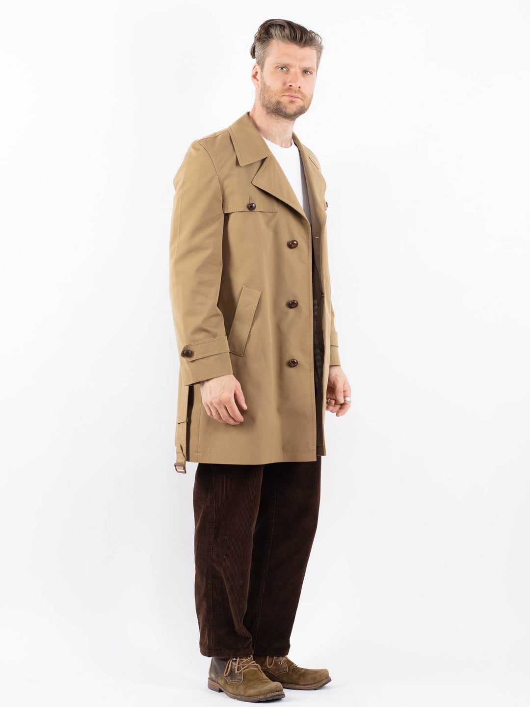 Vintage 70's Men Trench Coat in BeigeZ1667
