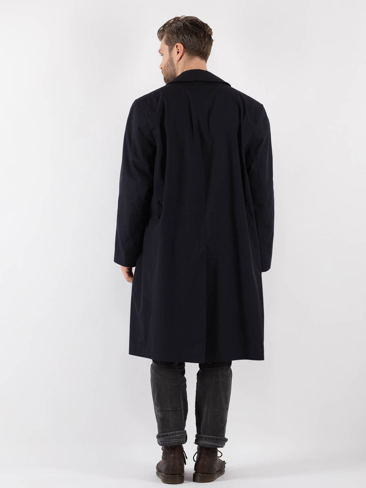 Vintage 90's Men Trench Coat in Blue