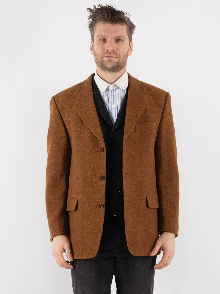 Vintage 70's Men Harris Tweed Jacket in Brown - NorthernGrip