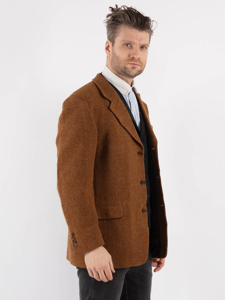 Vintage 70's Men Harris Tweed Jacket in Brown - NorthernGrip