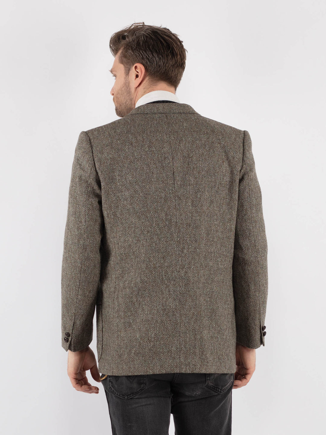 Vintage 70's Men Wool Blazer Jacket in Gray - NorthernGrip