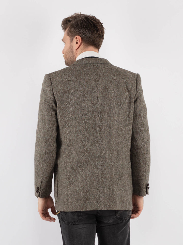 Vintage 70's Men Wool Blazer Jacket in Gray - NorthernGrip