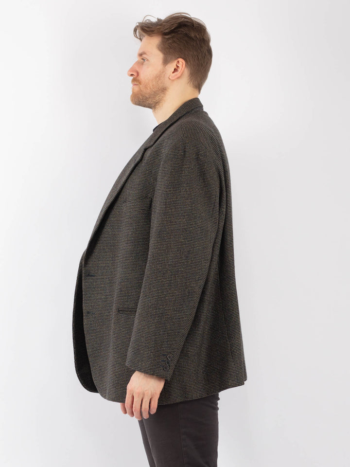 Vintage 90. gadu vīriešu vilnas žakete pelēkā krāsā