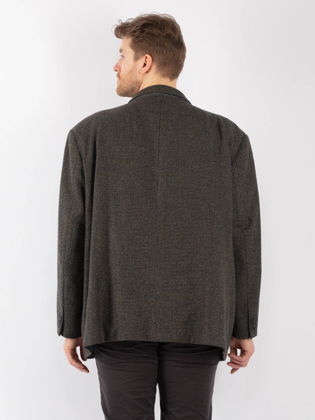 Vintage 90. gadu vīriešu vilnas žakete pelēkā krāsā