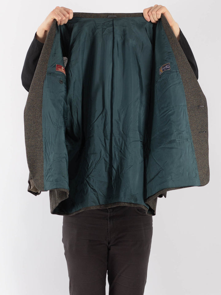 Vintage 90. gadu vīriešu vilnas žakete pelēkā krāsā