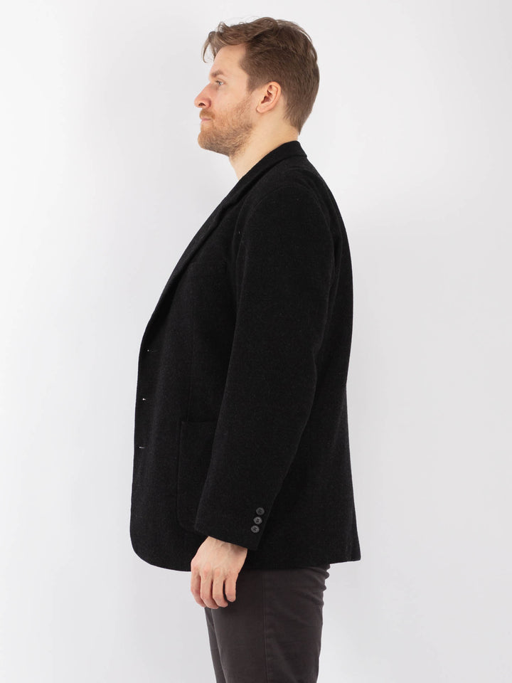 Vintage 90. gadu vīriešu vilnas žakete pelēkā krāsā