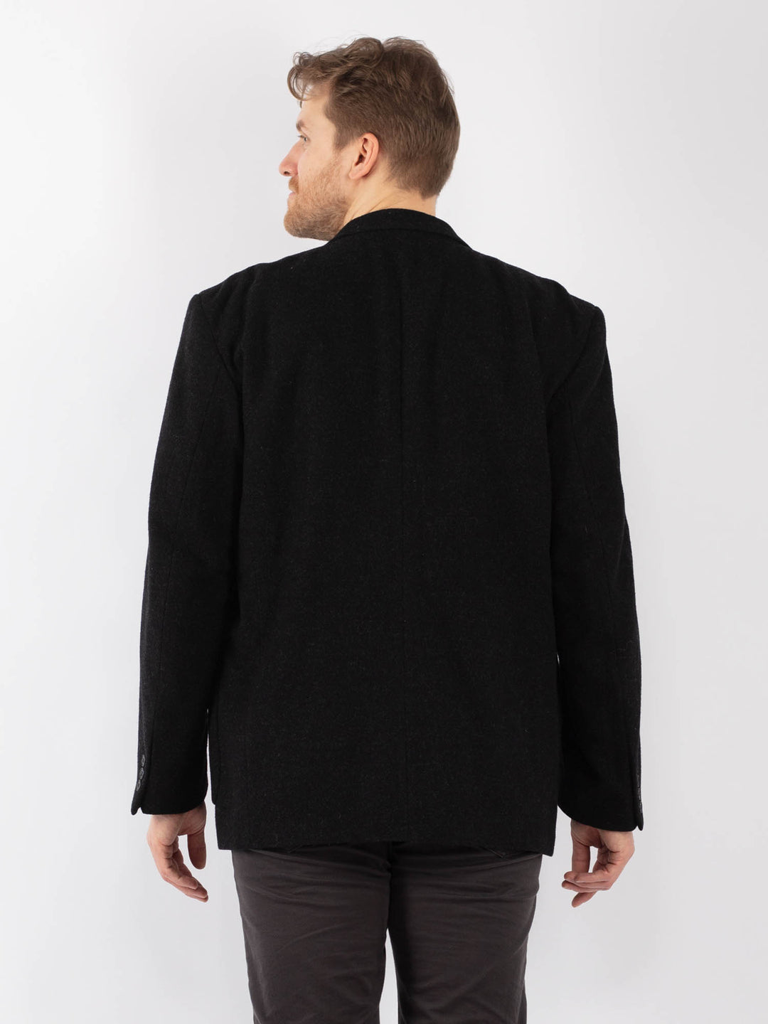 Vintage 90. gadu vīriešu vilnas žakete pelēkā krāsā