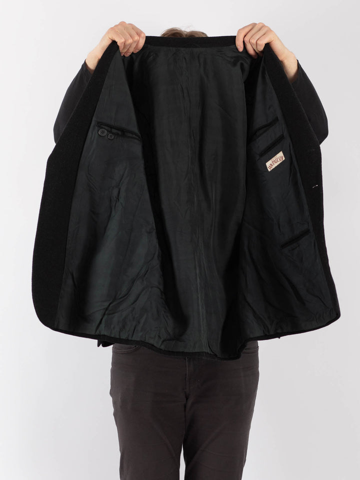 Vintage 90. gadu vīriešu vilnas žakete pelēkā krāsā