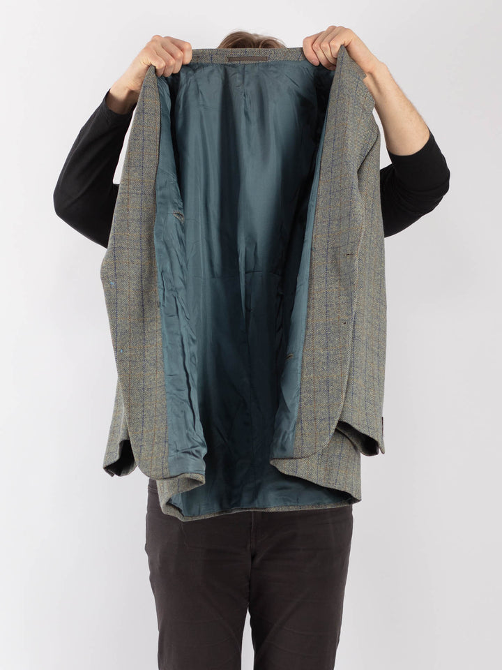 Vintage 90. gadu vīriešu vilnas žakete pelēkā krāsā