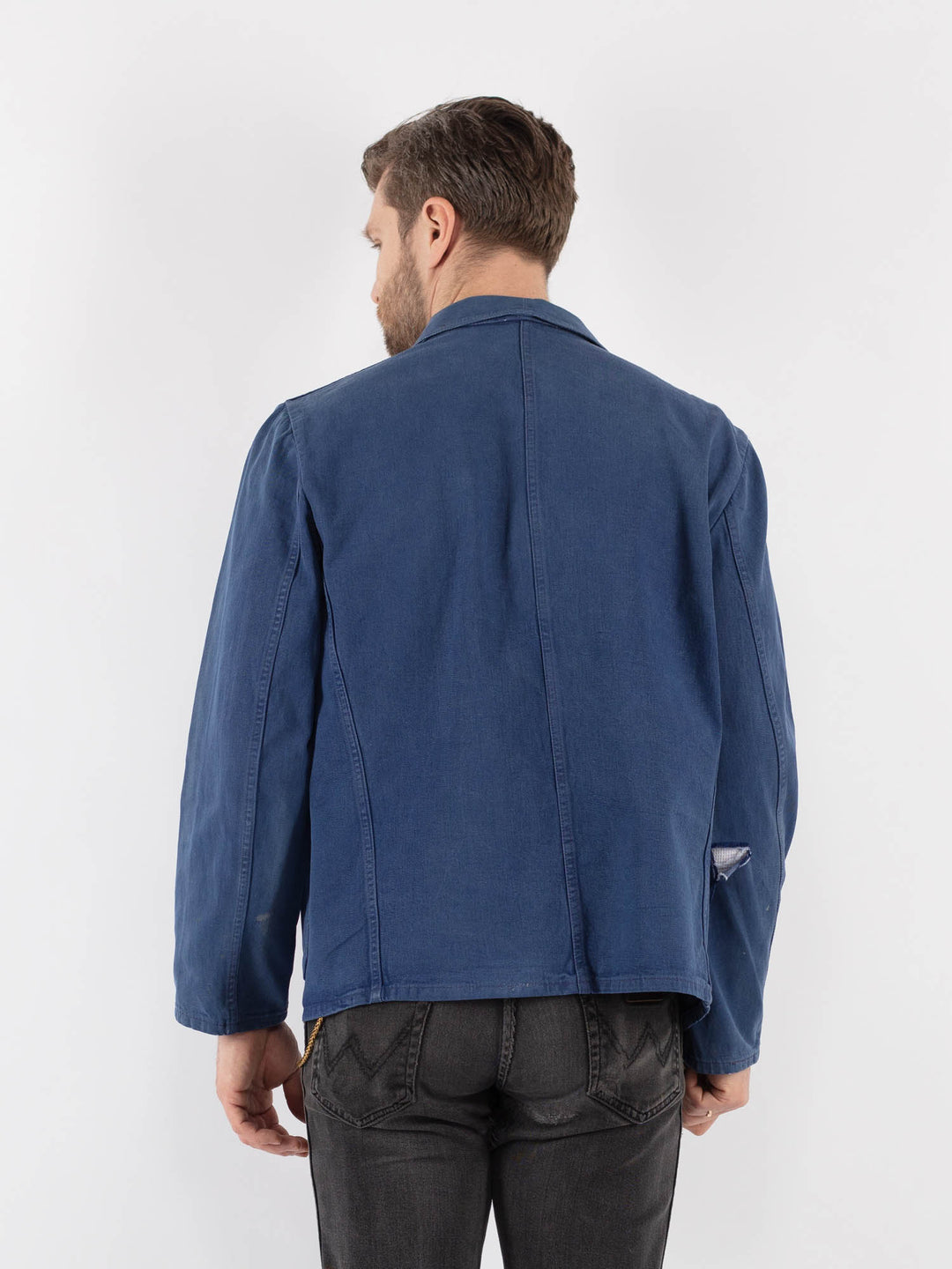 Vintage 70's Men Work Jacket in BlueZ848