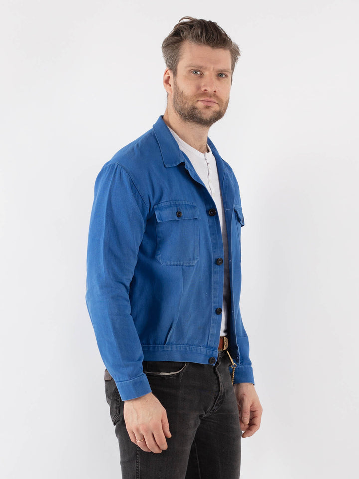 Vintage 70's Men Work Jacket in Blue