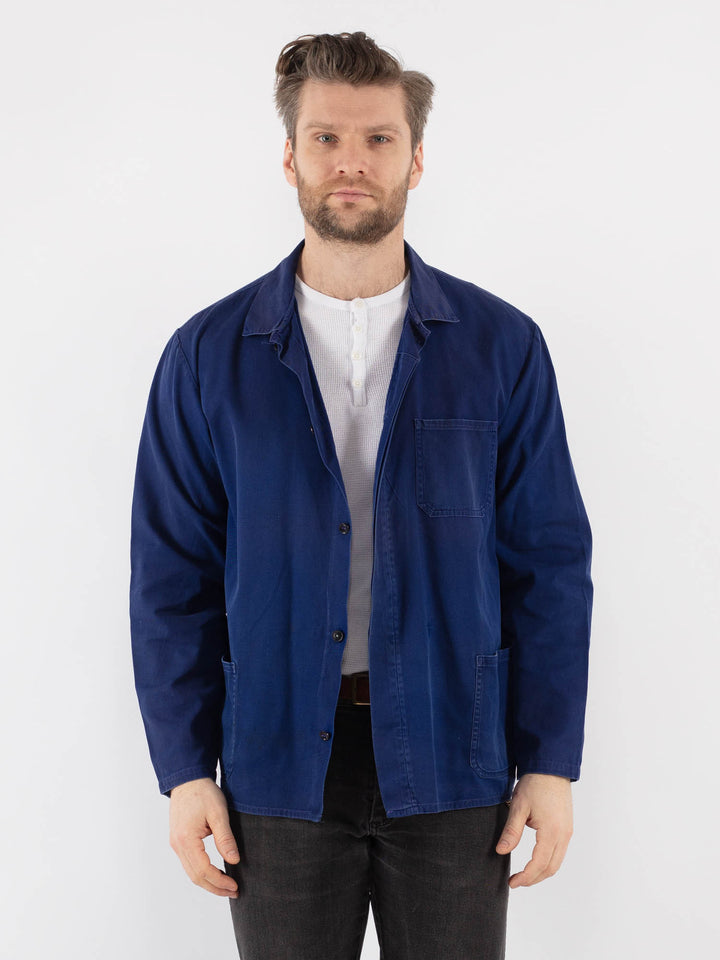 Vintage 70's Men Work Jacket in Blue