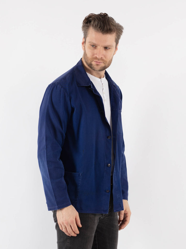 Vintage 70's Men Work Jacket in Blue