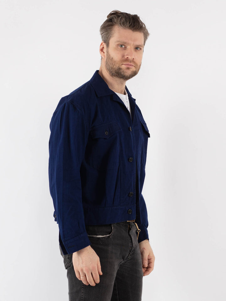 Vintage 70's Men Work Jacket in Blue