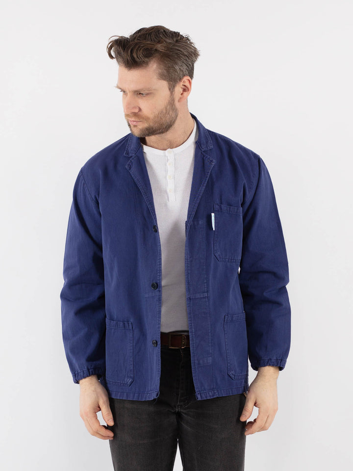 Vintage 70's Men Work Jacket in Blue