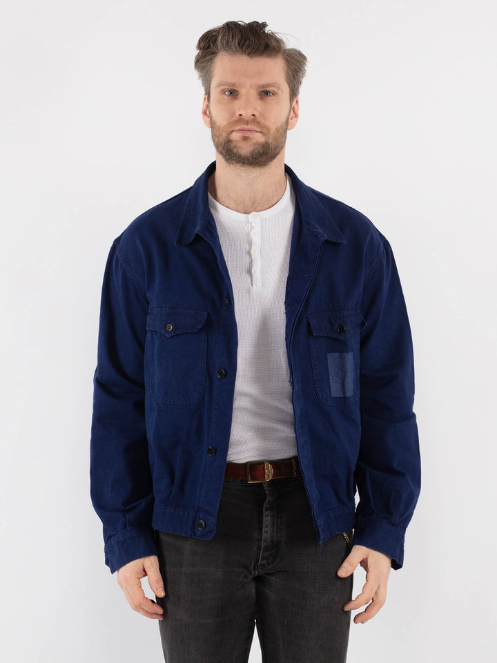 Vintage 70's Men Work Jacket in Blue