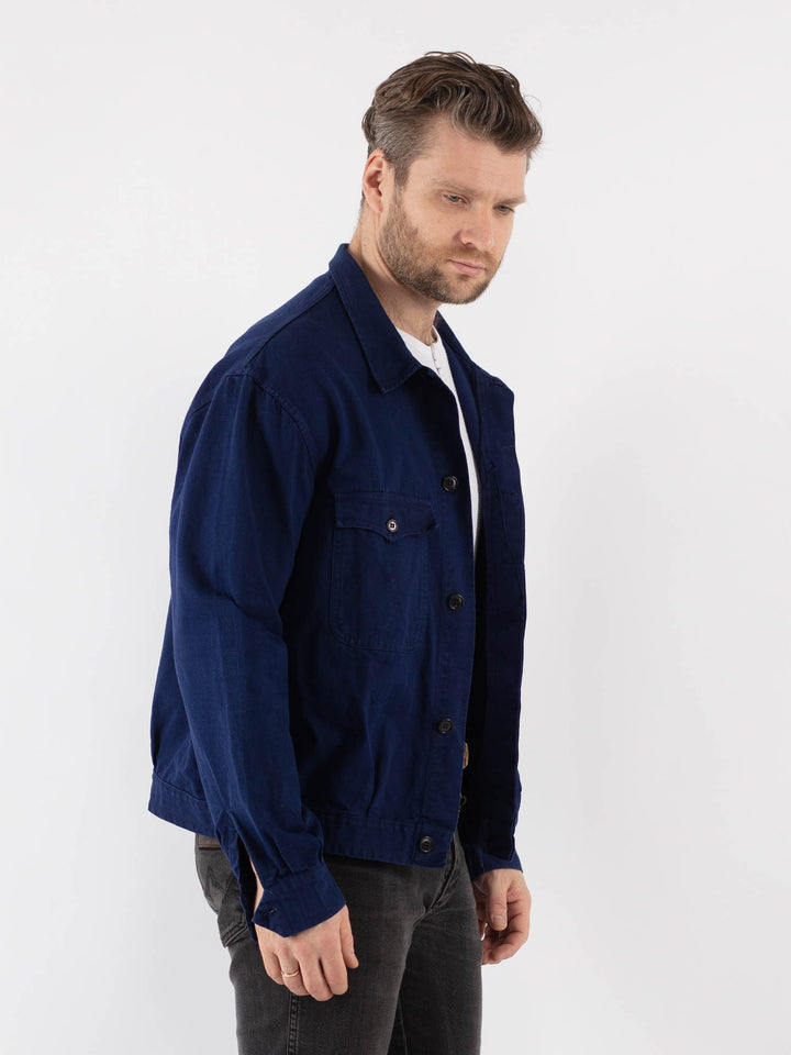 Vintage 70's Men Work Jacket in Blue