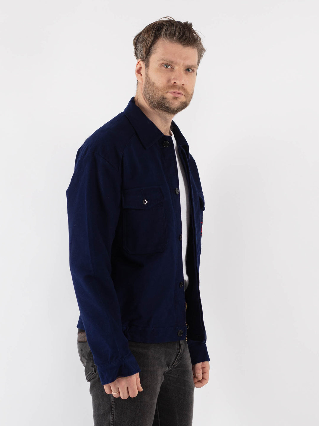 Vintage 70's Men Work Jacket in Blue