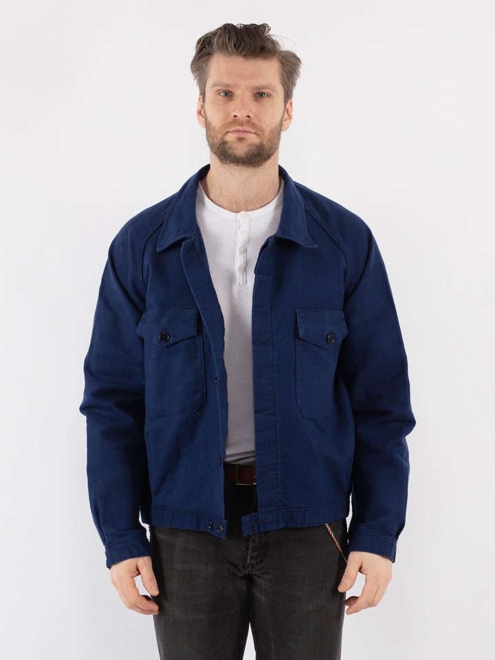 Vintage 70's Men Work Jacket in Blue
