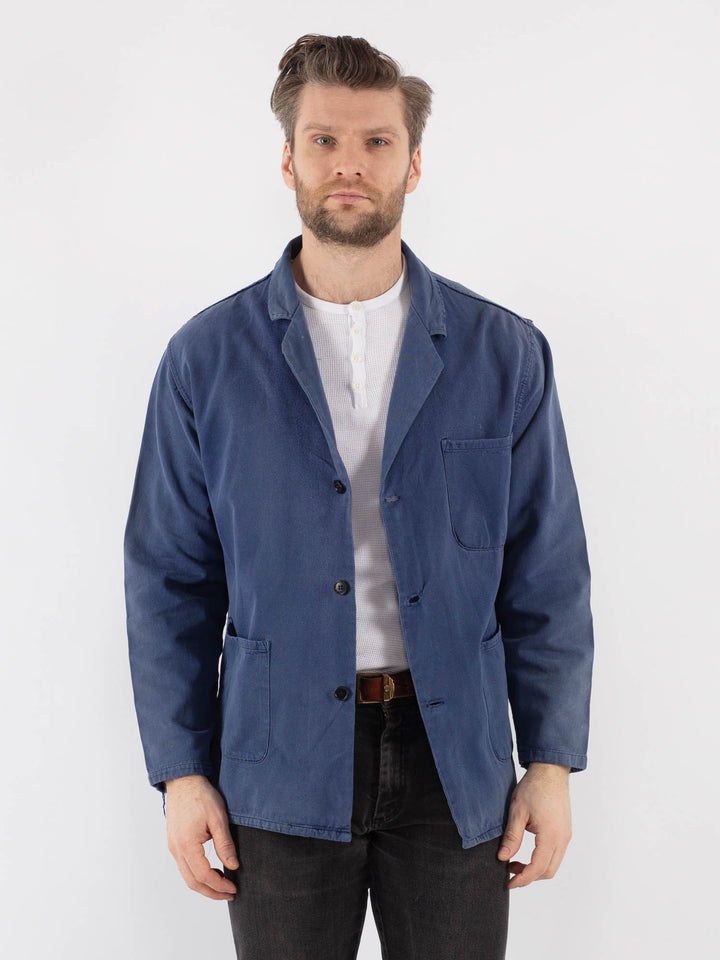 Vintage 70's Men Work Jacket in Blue