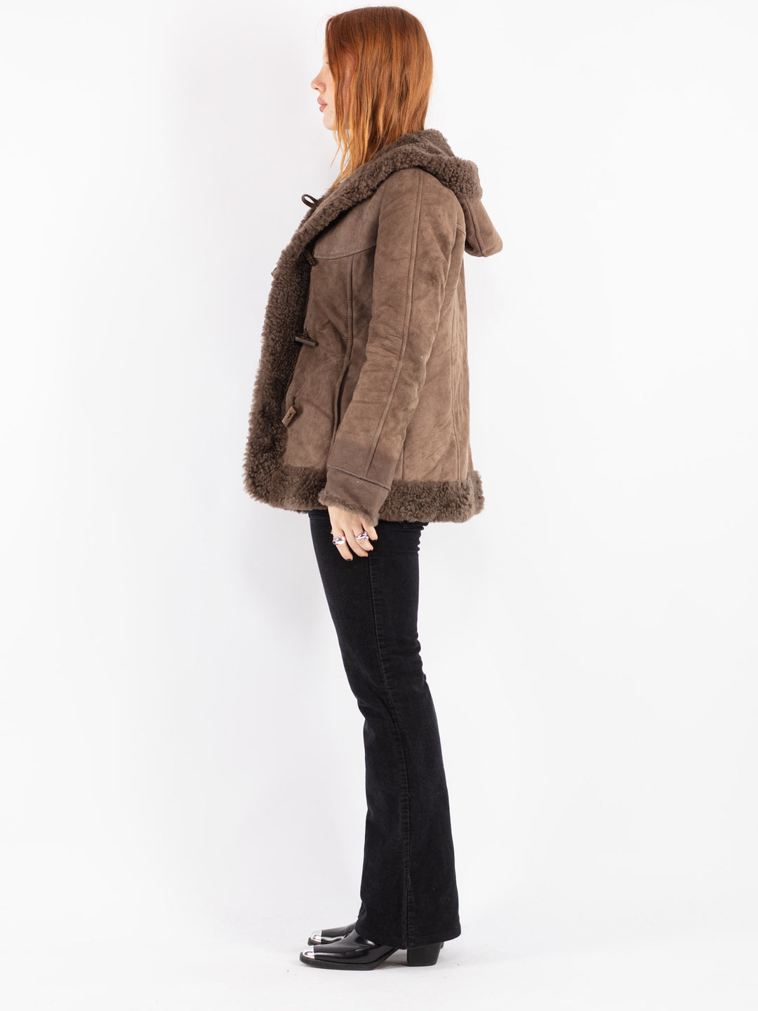 Vintage 70's Women Sheepskin Jacket in Brown