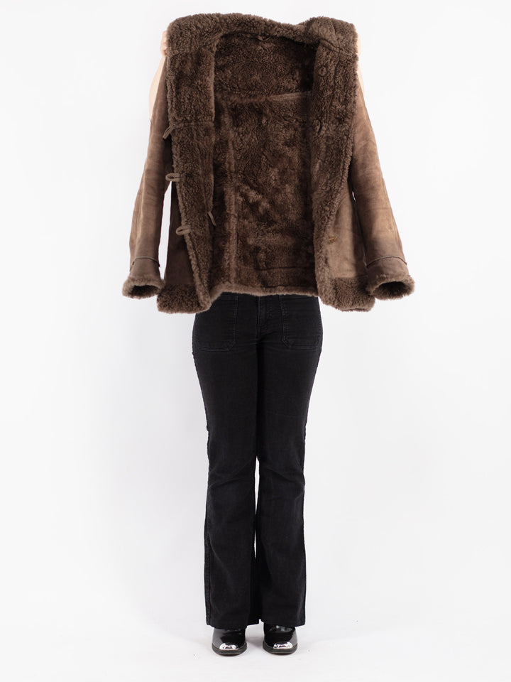 Vintage 70's Women Sheepskin Jacket in Brown