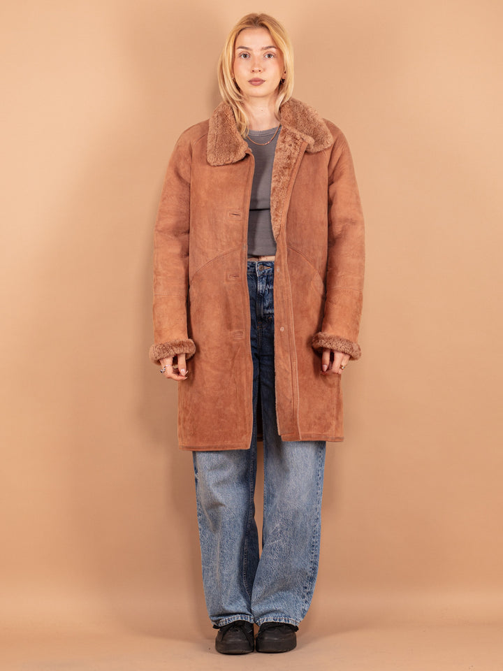 Vintage Women Sheepskin Coat in Brown - NorthernGrip