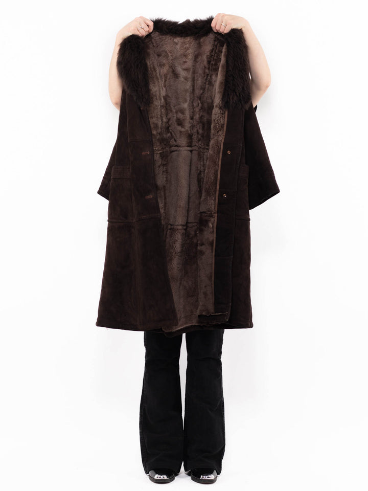 Vintage 70's Women Sheepskin Coat in BrownA0884