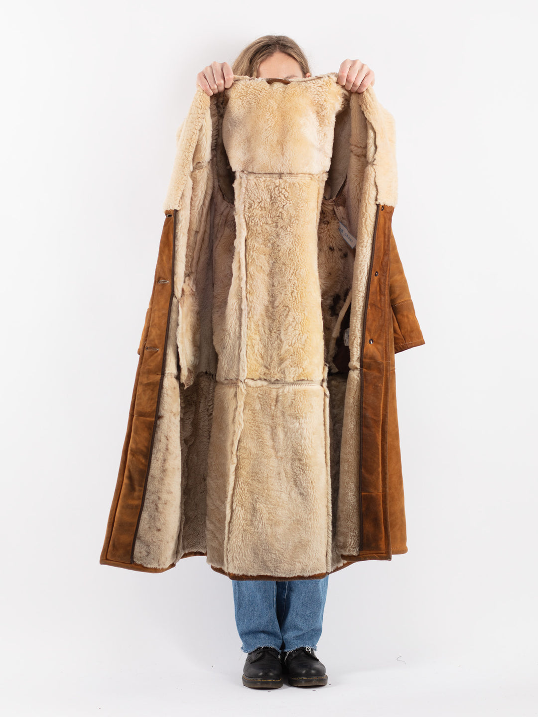 Vintage 70's Women Sheepskin Coat in BrownV9041