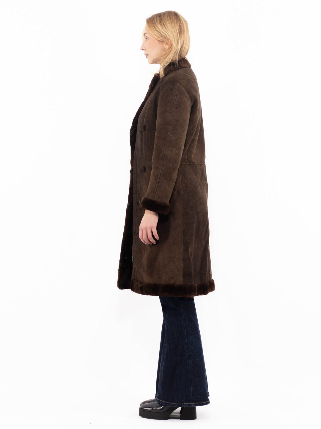 Vintage 70's Women Sheepskin Coat in BrownA1111