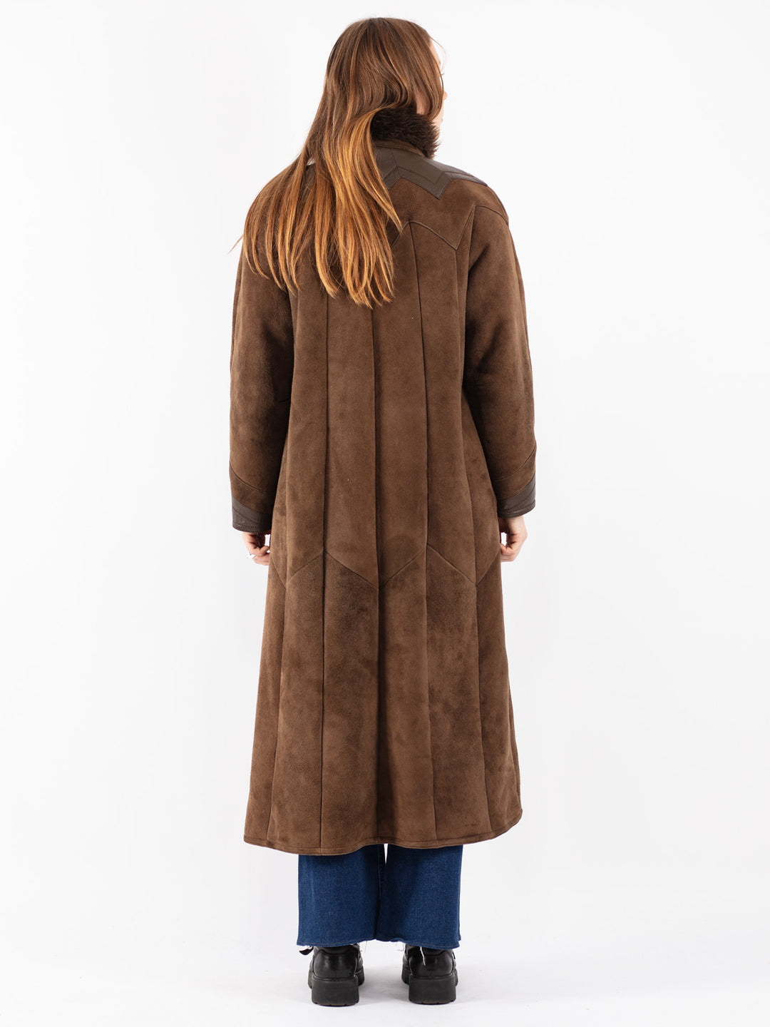 Vintage 70's Women Sheepskin Coat in Brown