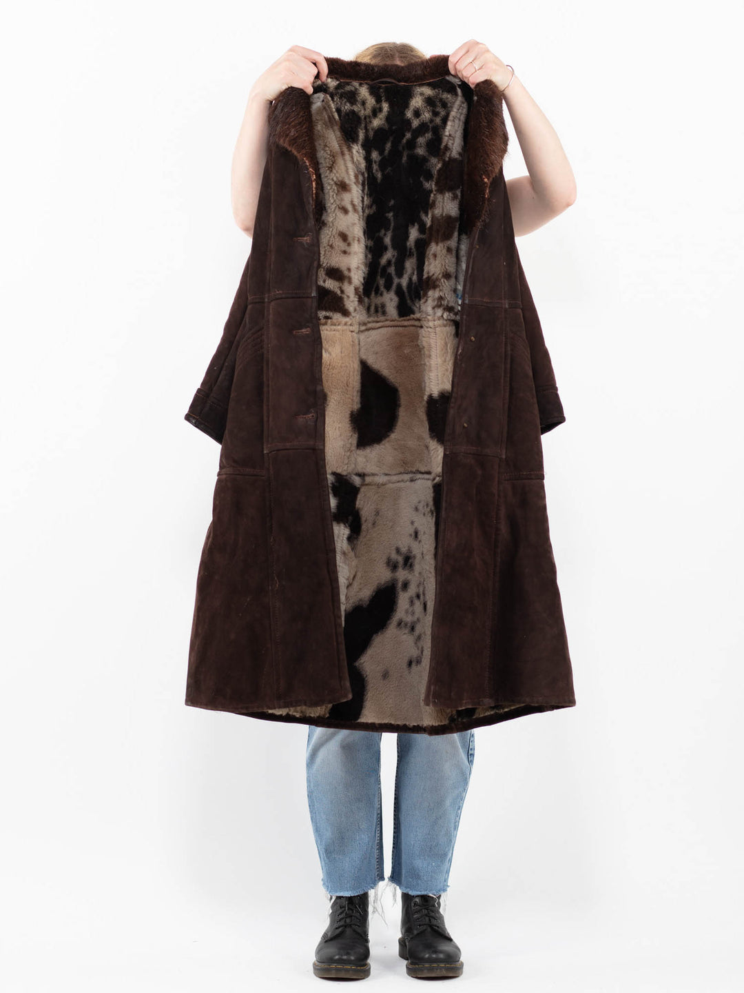 Vintage 70's Women Sheepskin Coat in BrownA0316