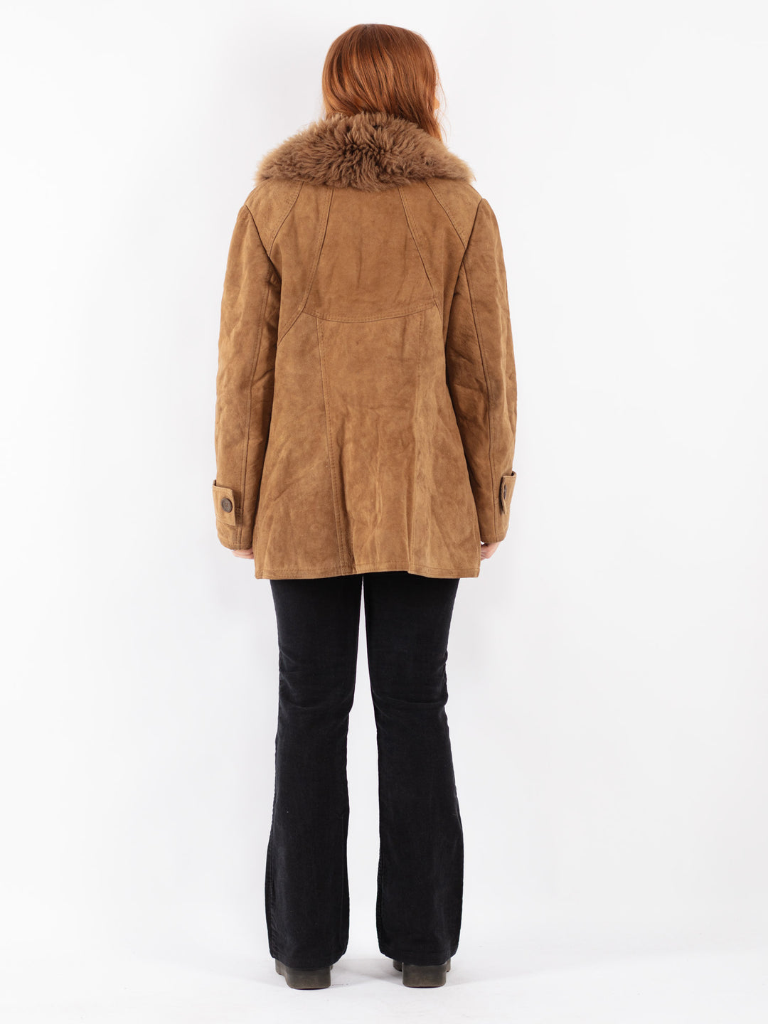Vintage 70's Women Sheepskin Coat in Beige