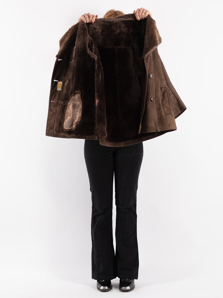 Vintage 70's Women Sheepskin in Brown