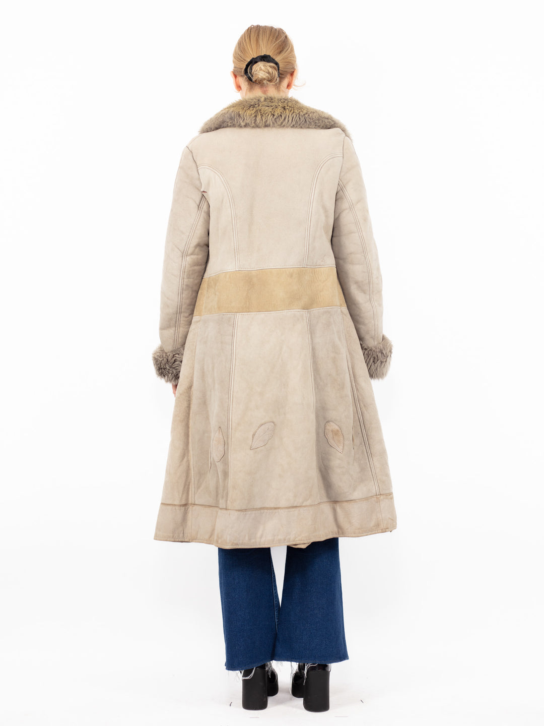 Vintage 70's Women Sheepskin Coat in BeigeA0853