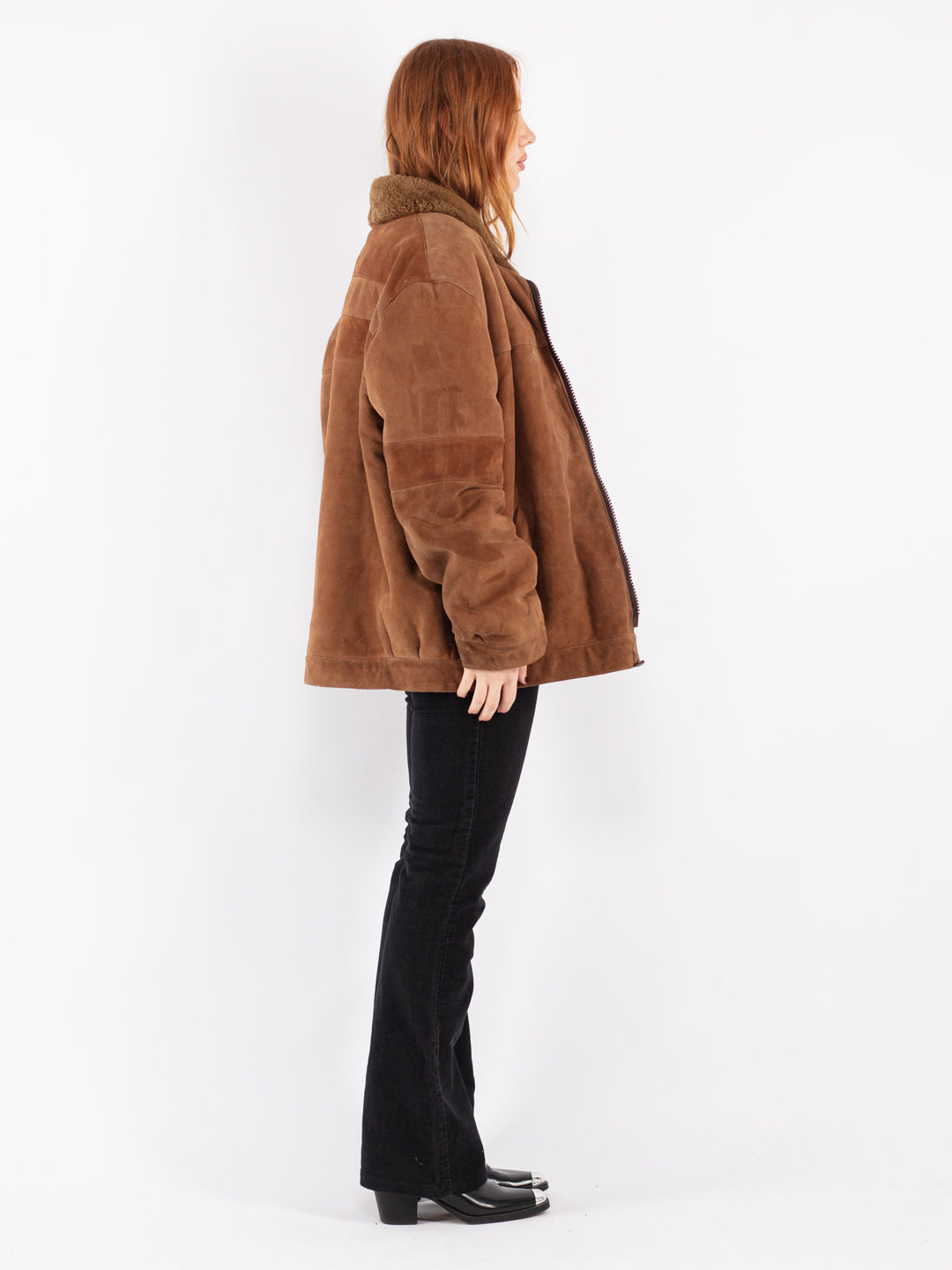 Vintage 70's Women Sheepskin Jacket in Brown