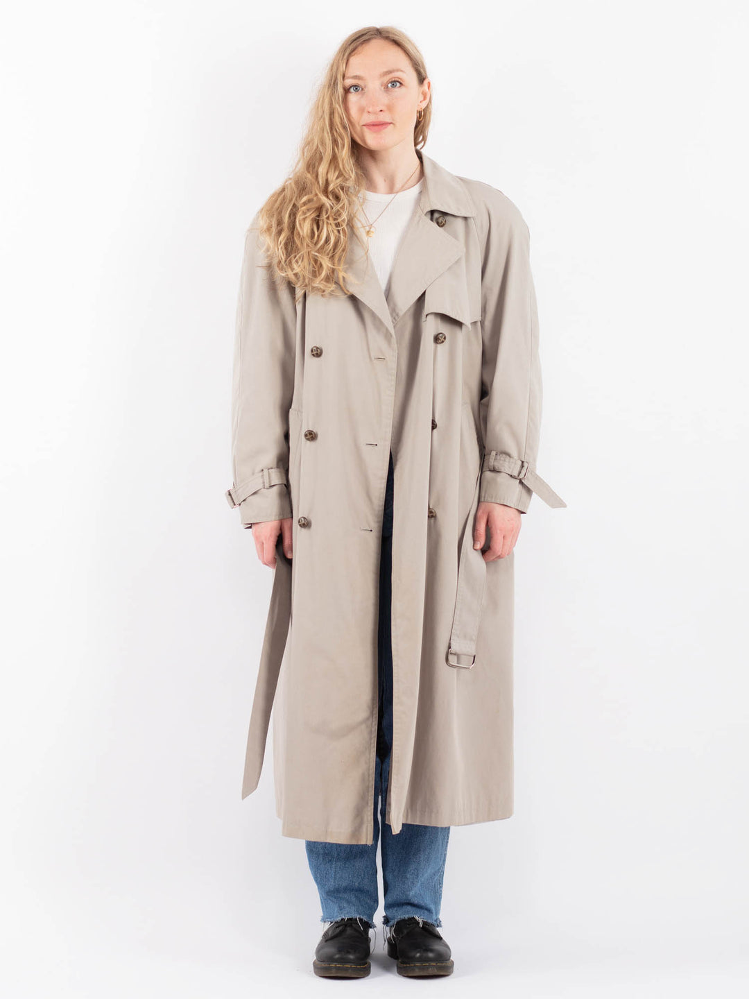 Vintage 70's Women Trench Coat in BeigeV9443