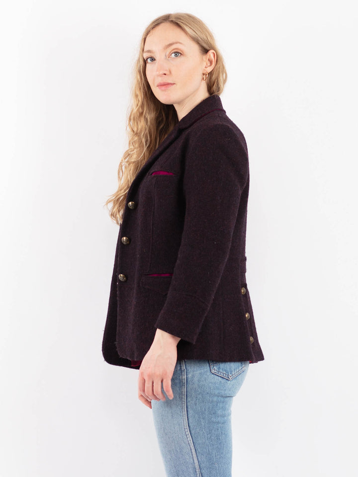 Vintage 70's Women Harris Tweed Jacket in PurpleV9519