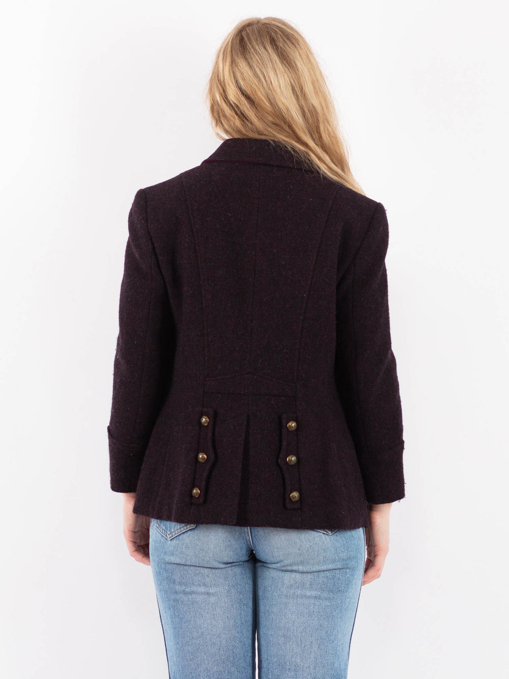Vintage 70's Women Harris Tweed Jacket in PurpleV9519