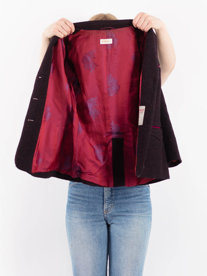 Vintage 70's Women Harris Tweed Jacket in PurpleV9519