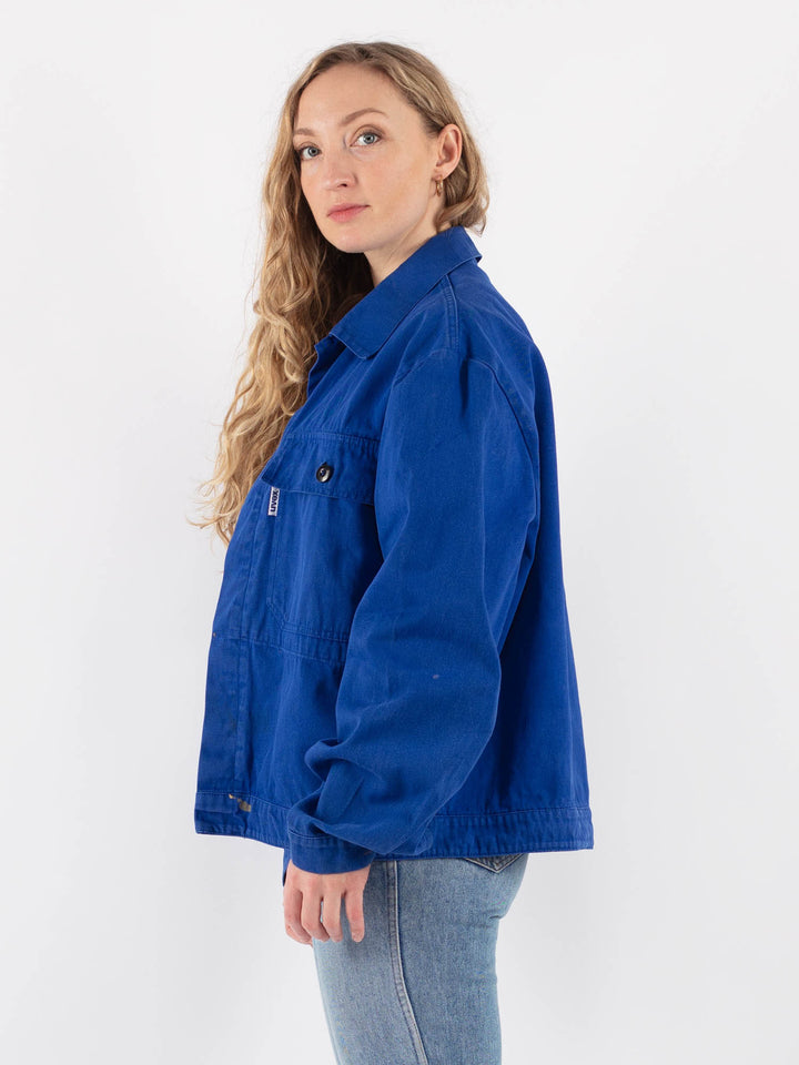 Vintage 70's Women Work Jacket in Blue