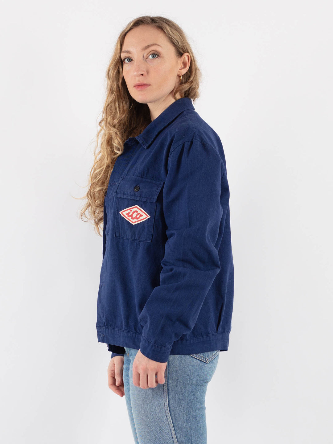 Vintage 70's Women Work Jacket in BlackV9366