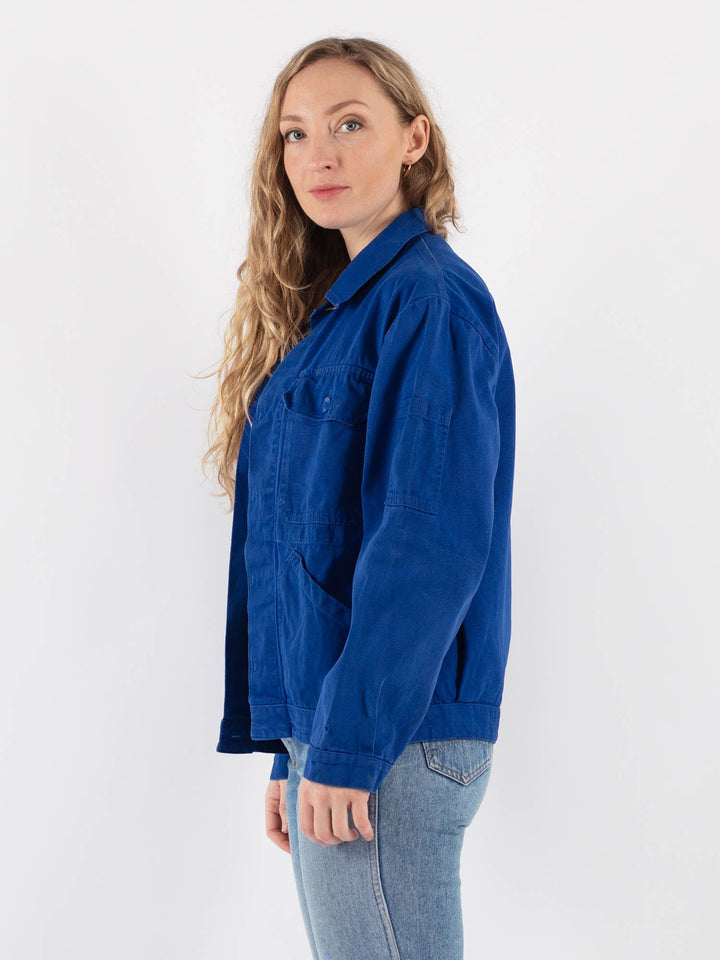 Vintage 70's Women Work Jacket in Blue