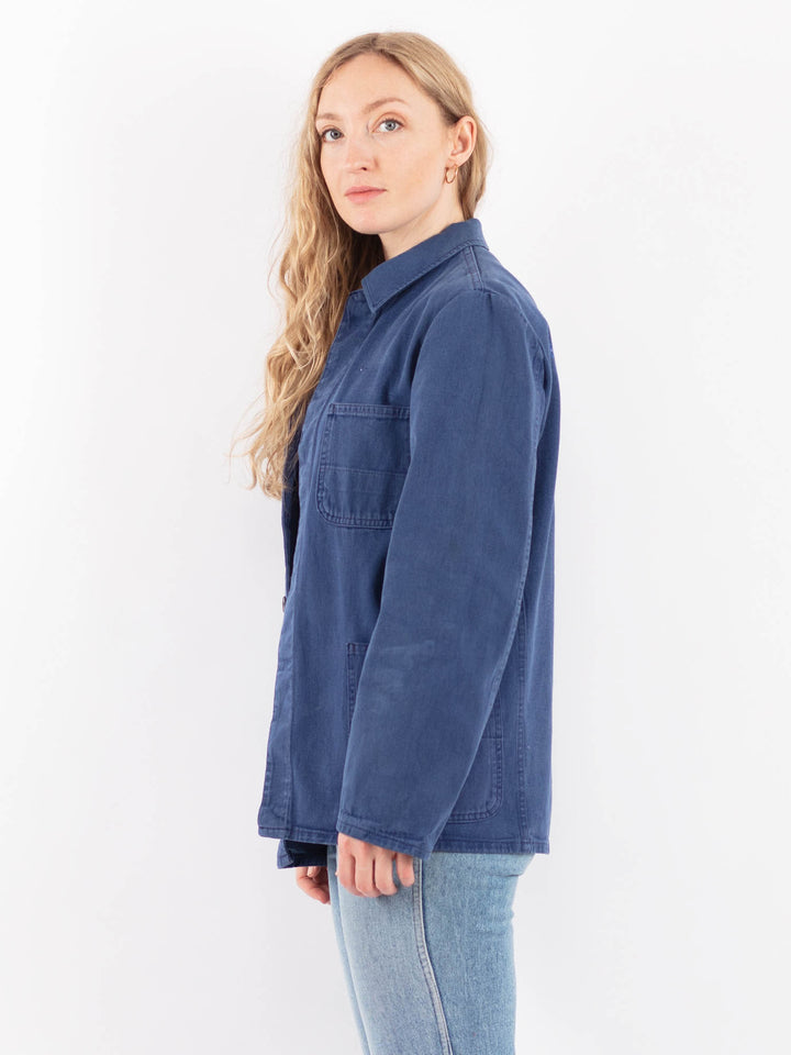 Vintage 70's Women Cotton Jacket in BlueV9516