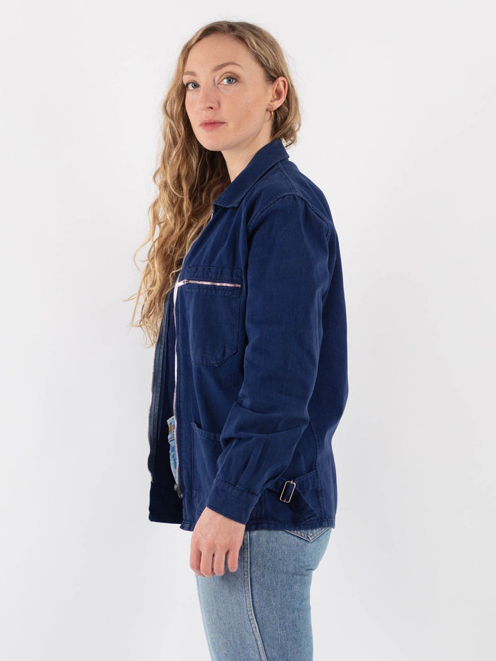 Vintage 70's Women Work Jacket in Blue
