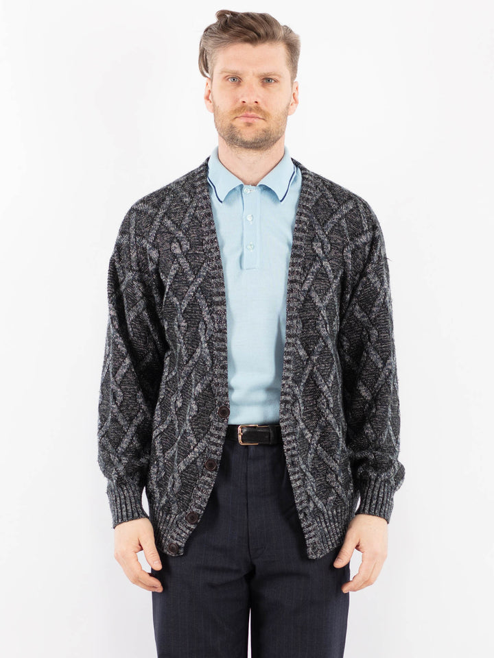 Vintage 80's Men Cardigan in GrayZ1381