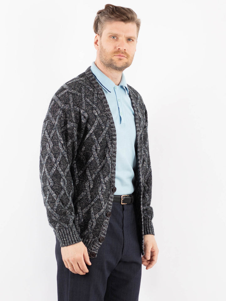 Vintage 80's Men Cardigan in GrayZ1381