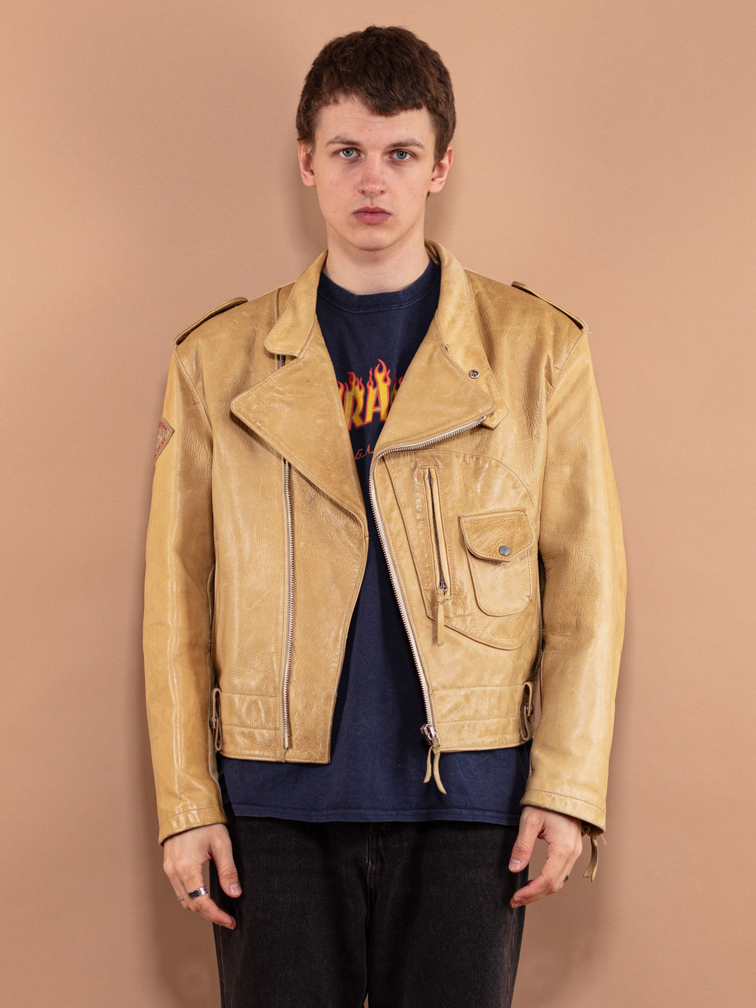 Vintage 80's Men Diesel Biker Leather Jacket - NorthernGrip