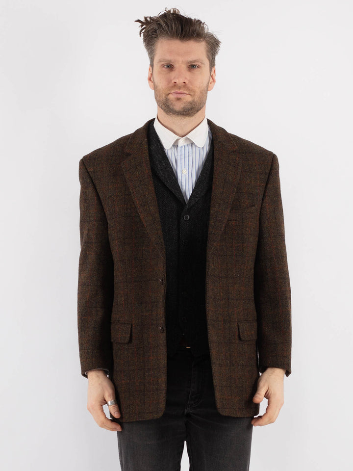 Vintage 80's Men Harris Tweed Jacket in Brown - NorthernGrip
